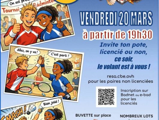 Thumbnail for the post titled: TOURNOI AMICAL DES POTES – BADMINTON EMMERIN