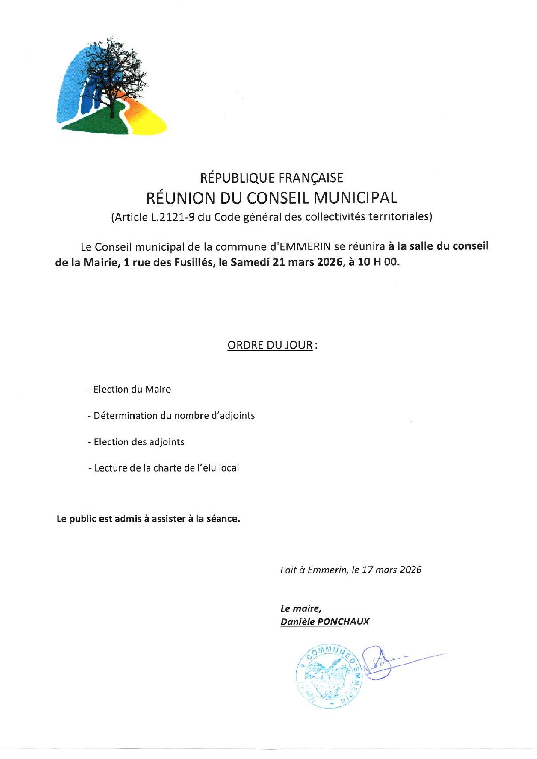 Thumbnail for the post titled: CONSEIL MUNICIPAL